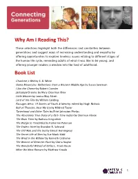 Why Am I Reading This? Book List