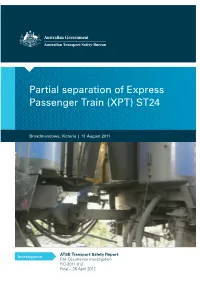 Partial Separation of Express Passenger Train (XPT) ST24