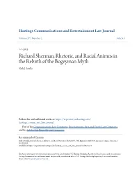Richard Sherman, Rhetoric, and Racial Animus in the Rebirth of the Bogeyman Myth Nick J