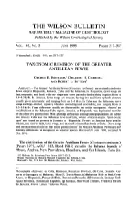 Taxonomic Revision of the Greater Antillean Pewee