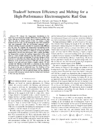 Tradeoff Between Efficiency and Melting for a High