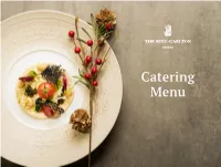 Catering Menu Distinctive