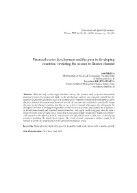 Financial Sector Development and the Poor in Developing Countries: Revisiting the Access to Finance Channel