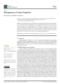 Management of Lupus Nephritis