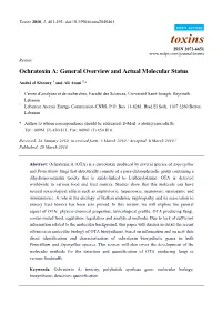 Ochratoxin A: General Overview and Actual Molecular Status