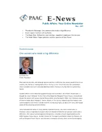 PAAC E-News, May, 2007