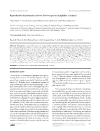 Reproductive Characteristics of Two Triturus Species (Amphibia: Caudata)