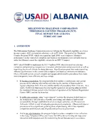 (Tcp) Final Report for Albania February 2009