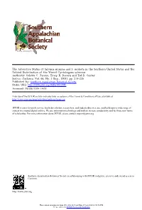 The Adventive Status of Salvinia Minima and S. Molesta in The