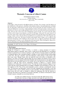 Thematic Concerns of Albert Camus