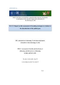 D.2.2.2. Report on the Assessment of Breeding Strategies in Relation to the Introduction of the Polled Gene