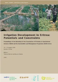 Irrigation Development in Eritrea: Potentials and Constraints