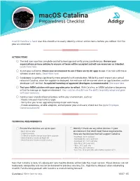 Macos Catalina Preparedness Checklist