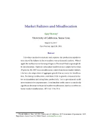Market Failures and Misallocation