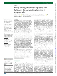 Neuropathology of Dementia in Patients with Parkinson's Disease: a Systematic Review of Autopsy Studies