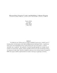 Researching Engine Cycles and Building a Steam Engine