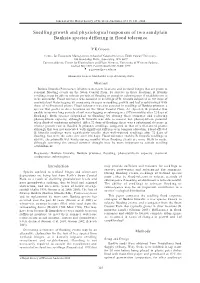 Seedling Growth and Physiological Responses of Two Sandplain Banksia Species Differing in Flood Tolerance