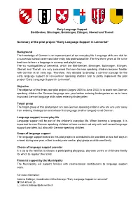 Summary of the Pilot Project "Early Language Support in Leimental"
