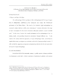 A History of Legal Anthropology and the Next Generation of Research at the Intersection of Language, Ideology, and Power
