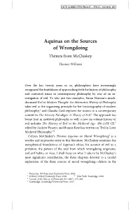 Aquinas on the Sources of Wrongdoing: Themes from Mccluskey