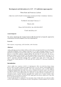 Development and Fabrication of a 1.5 F – 5 V Solid State Supercapacitor