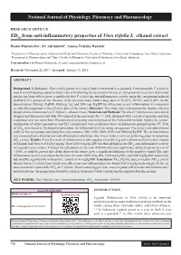 ED from Anti-Inflammatory Properties of Vitex Trifolia L. Ethanol Extract