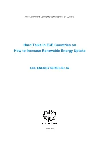 Hard Talks in ECE Countries on How to Increase Renewable Energy Uptake