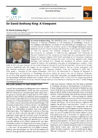 Sir David Anthony King: a Viewpoint