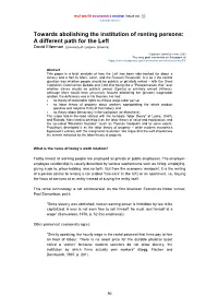 Towards Abolishing the Institution of Renting Persons: a Different Path for the Left David Ellerman [University of Ljubljana, Slovenia]