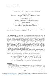 A Formal System for Euclid's Elements