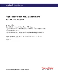 Applied Biosystems High-Resolution Melt Getting Started Guide