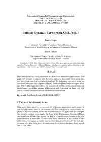 Building Dynamic Forms with XML, XSLT