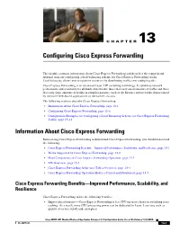 Configuring Cisco Express Forwarding