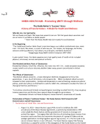 HAIDA HEALTH HUB -‐ Promoting UNITY Through Wellness