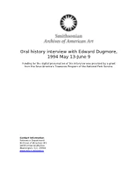 Oral History Interview with Edward Dugmore, 1994 May 13-June 9