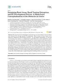 Sustaining Rural Areas, Rural Tourism Enterprises and EU Development Policies: a Multi-Layer Conceptualisation of the Obstacles in Greece