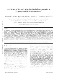 An Influence Network Model to Study Discrepancies in Expressed And
