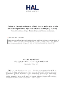 Betanin, the Main Pigment of Red Beet