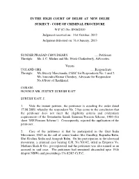 CODE of CRIMINAL PROCEDURE WP (C) No. 8506/2010 Judgment