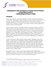 Estimating the Costs and Impacts of Intimate Partner Violence in Developing Countries a Methodological Resource Guide