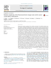 Habitat Complexity of the Pannonian Forest-Steppe Zone and Its Nature Conservation Implications
