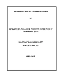 Issues in Mechanised Farming in Nigeria