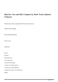 Sketches New and Old, Complete by Mark Twain (Samuel Clemens)