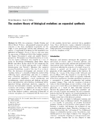 The Modern Theory of Biological Evolution: an Expanded Synthesis