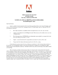 Adobe Systems Incorporated 2015 Proxy Statement