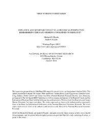 Deflation and Monetary Policy in a Historical Perspective: Remembering the Past Or Being Condemned to Repeat It?