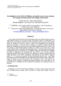 Investigation on the Effect of Diffuser and Guide-Vanes on an Exhaust Air Energy Recovery Turbine for Energy Conservation