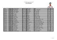 List of Players