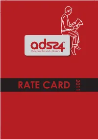RATE CARD ROP Rates Summary (MON-FRI) 1 Jan - 31 Dec 2011