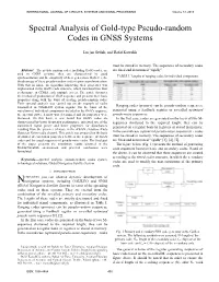 Spectral Analysis of Gold-Type Pseudo-Random Codes in GNSS Systems